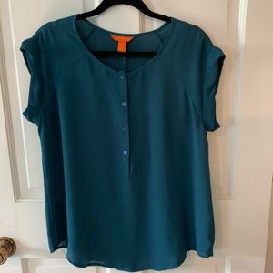 Joe Fresh Turquoise Button Up Blouse